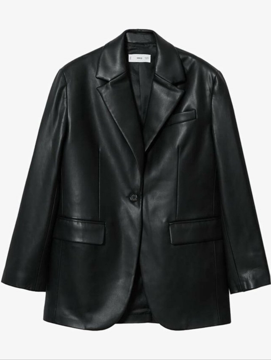 Mango Jackets & Blazers - Mango Faux Leather Blazer Jacket M